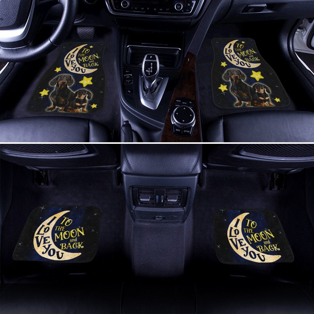 Lovely Dachshund Car Floor Mats Custom I Love You To The Moon And Back Car Accessories Meaningful