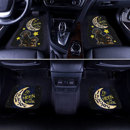 Lovely Dachshund Car Floor Mats Custom I Love You To The Moon And Back Car Accessories Meaningful