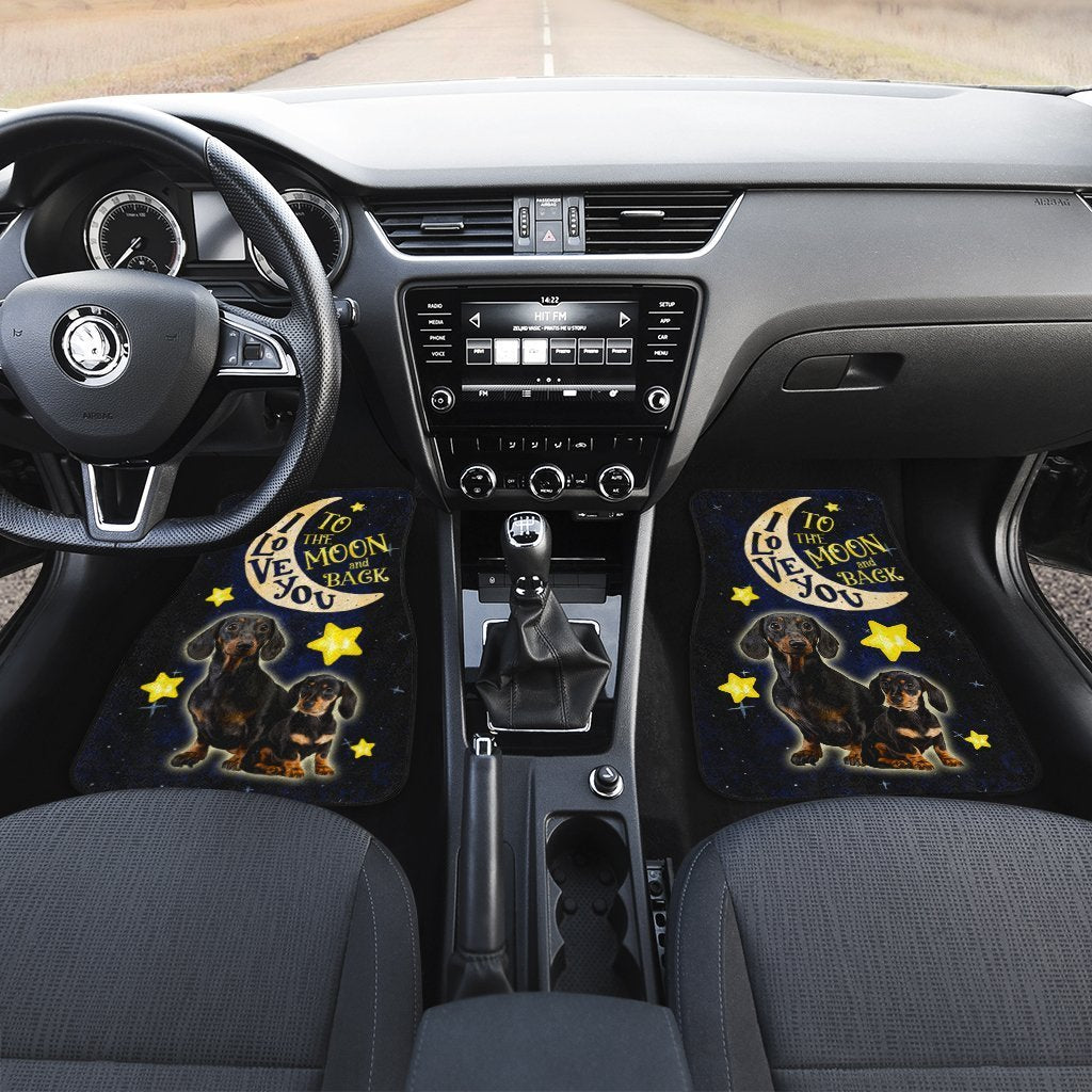 Lovely Dachshund Car Floor Mats Custom I Love You To The Moon And Back Car Accessories Meaningful