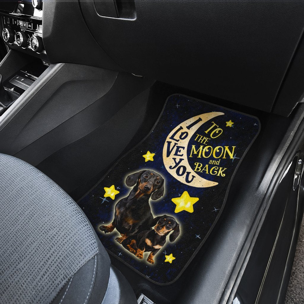 Lovely Dachshund Car Floor Mats Custom I Love You To The Moon And Back Car Accessories Meaningful