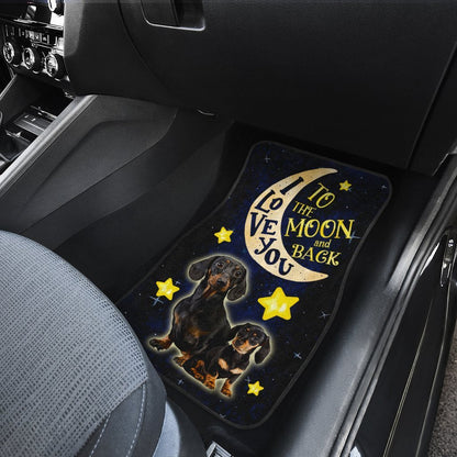 Lovely Dachshund Car Floor Mats Custom I Love You To The Moon And Back Car Accessories Meaningful