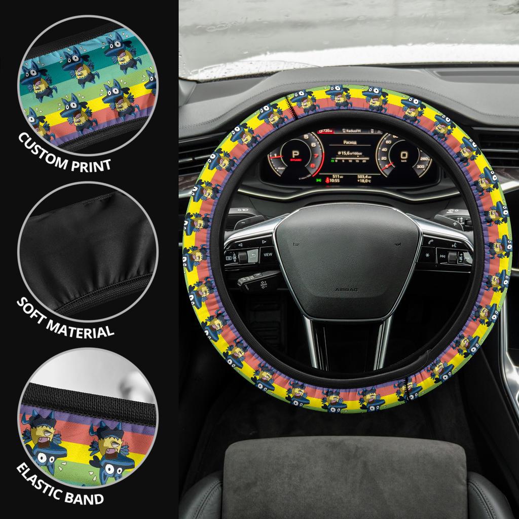 Lucario Anime Custom Car Steering Wheel Cover