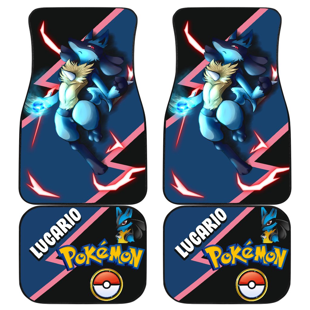 Lucario Car Floor Mats Custom Anime Car Interior Accessories