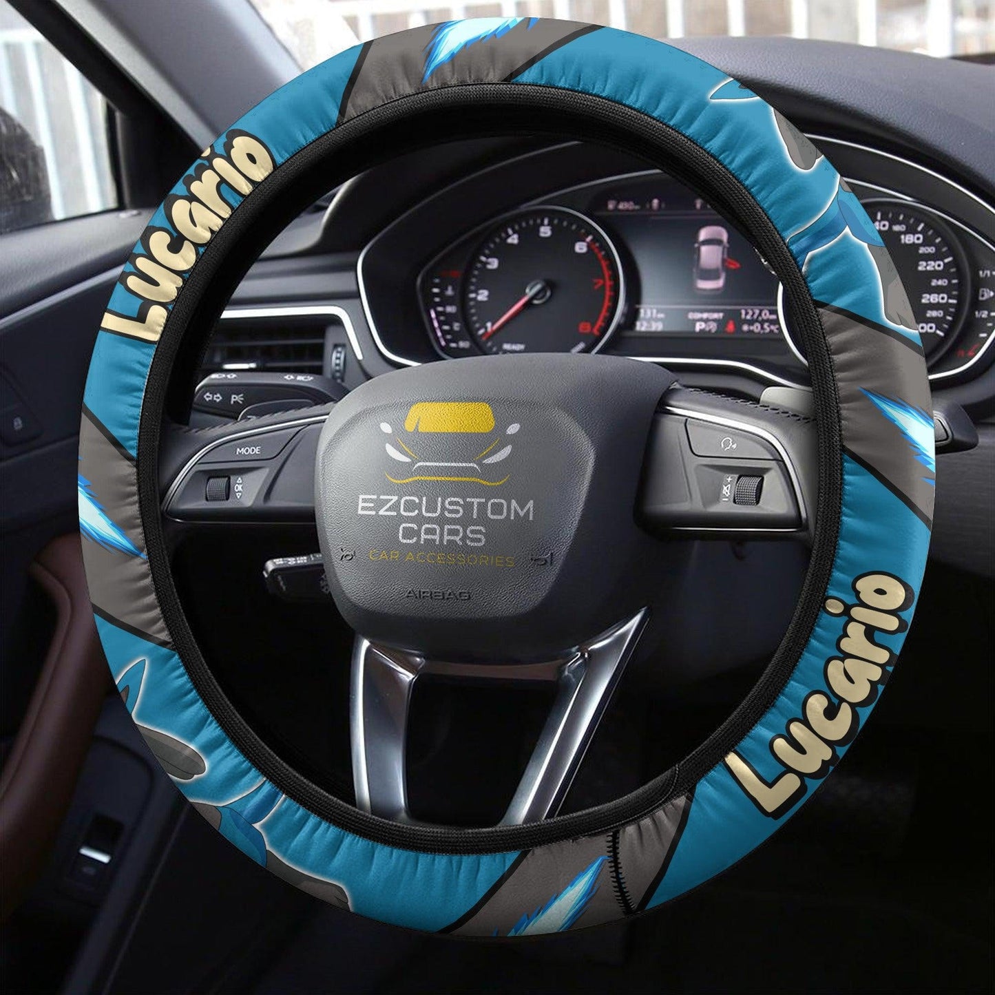 Lucario Pokemon Anime Steering Wheel Cover