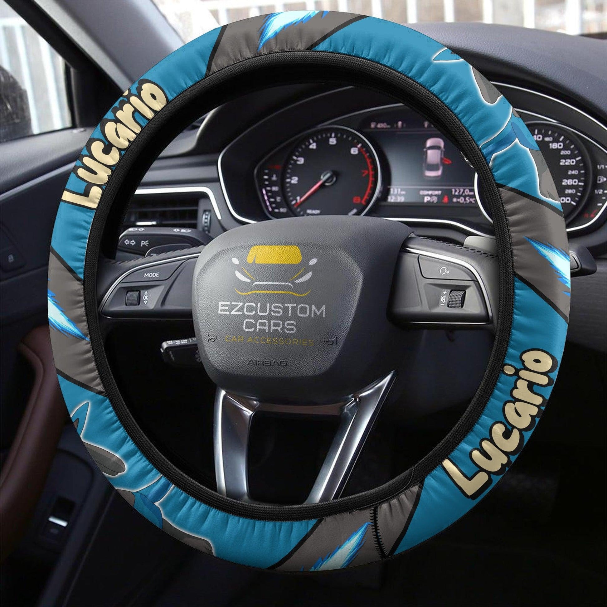Lucario Pokemon Anime Steering Wheel Cover
