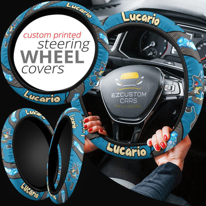 Lucario Pokemon Anime Steering Wheel Cover