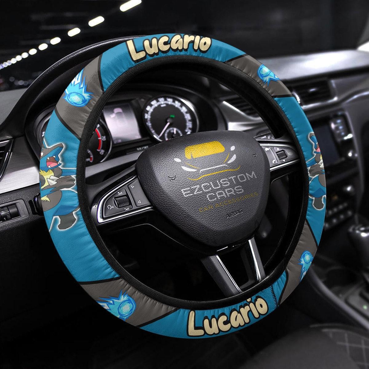 Lucario Pokemon Anime Steering Wheel Cover