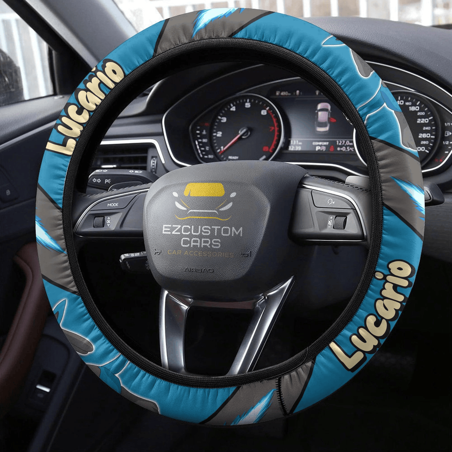 Lucario Pokemon Anime Steering Wheel Cover