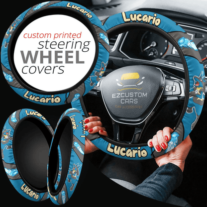 Lucario Pokemon Anime Steering Wheel Cover