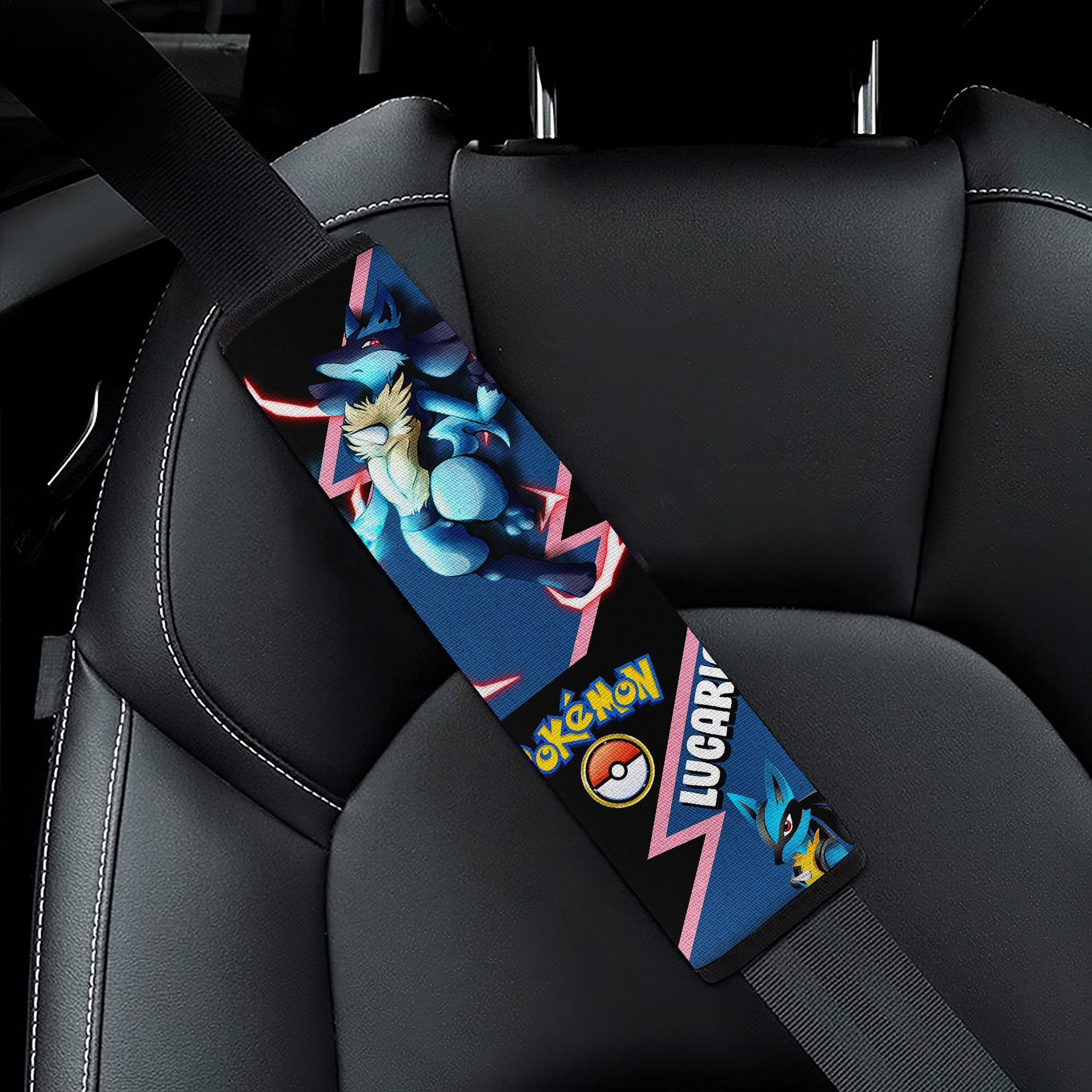 Lucario car seat belt covers Anime Custom Car Accessories