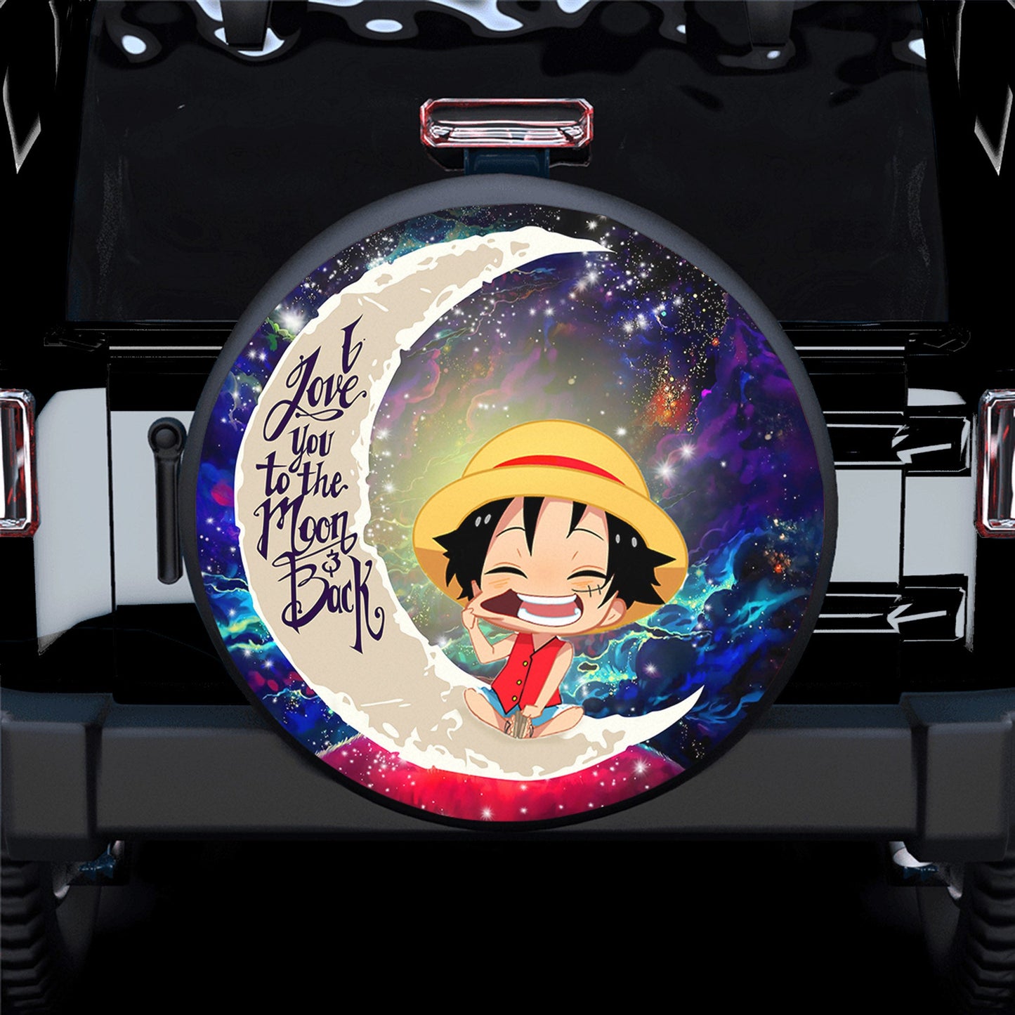 Luffy One Piece Love You To The Moon Galaxy Spare Tire Cover