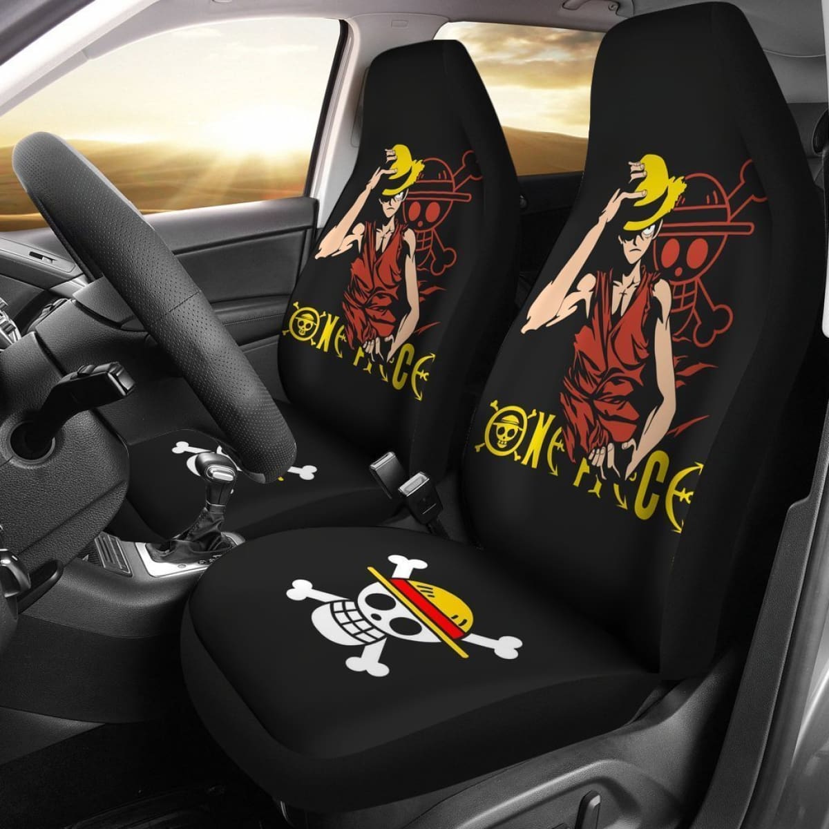 Luffy Skull One Piece Car Seat Covers Lt03 Universal Fit 225721