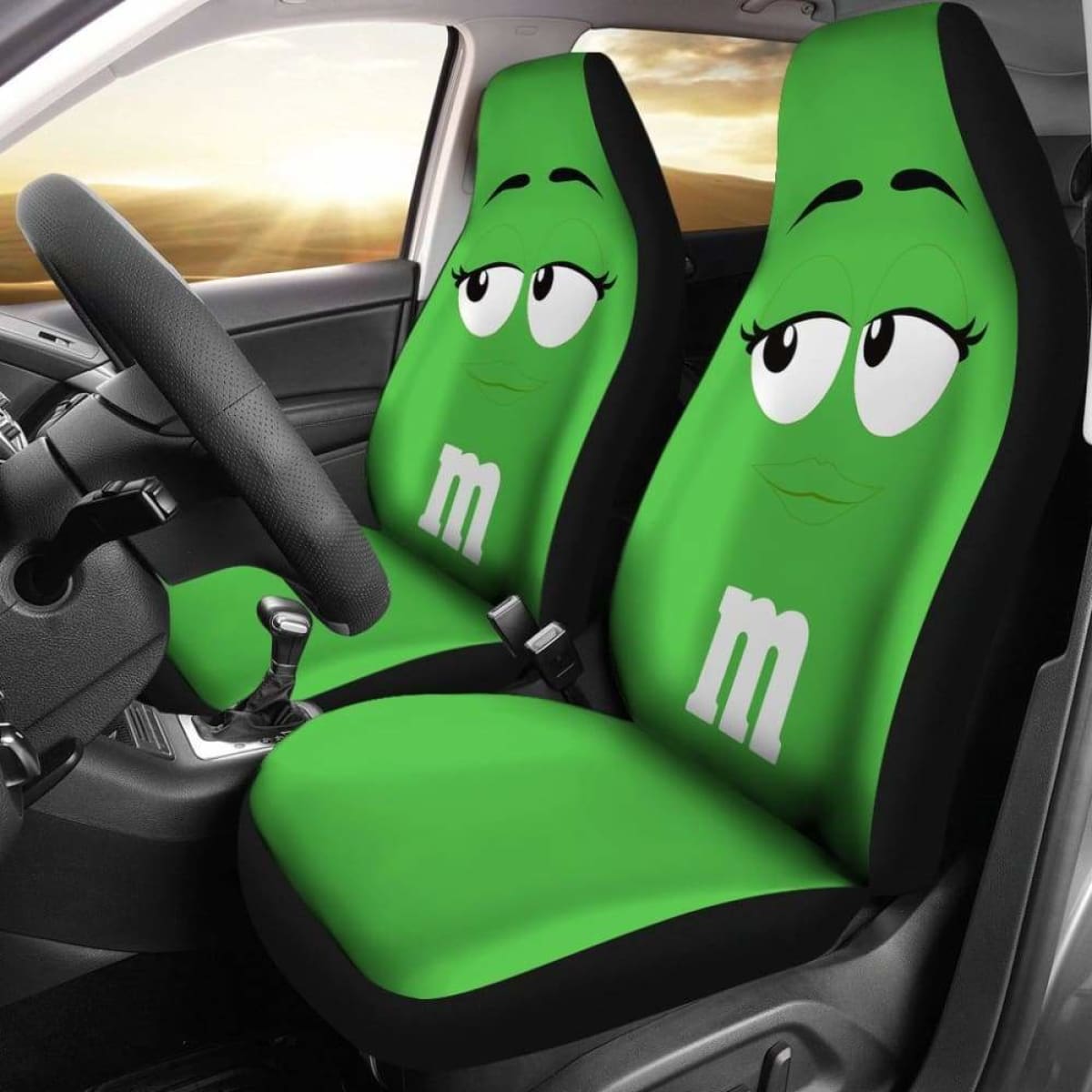 M&M Chocolate Car Seat Covers 2 Universal Fit 051012