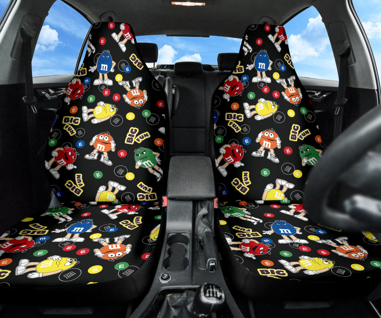 M&M Chocolate Pattern Fantasy Car Seat Covers Ci220523-04