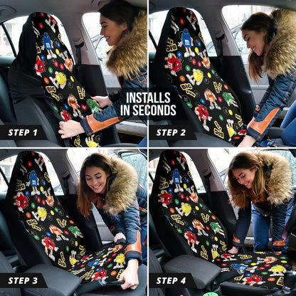 M&M Chocolate Pattern Fantasy Car Seat Covers Ci220523-04