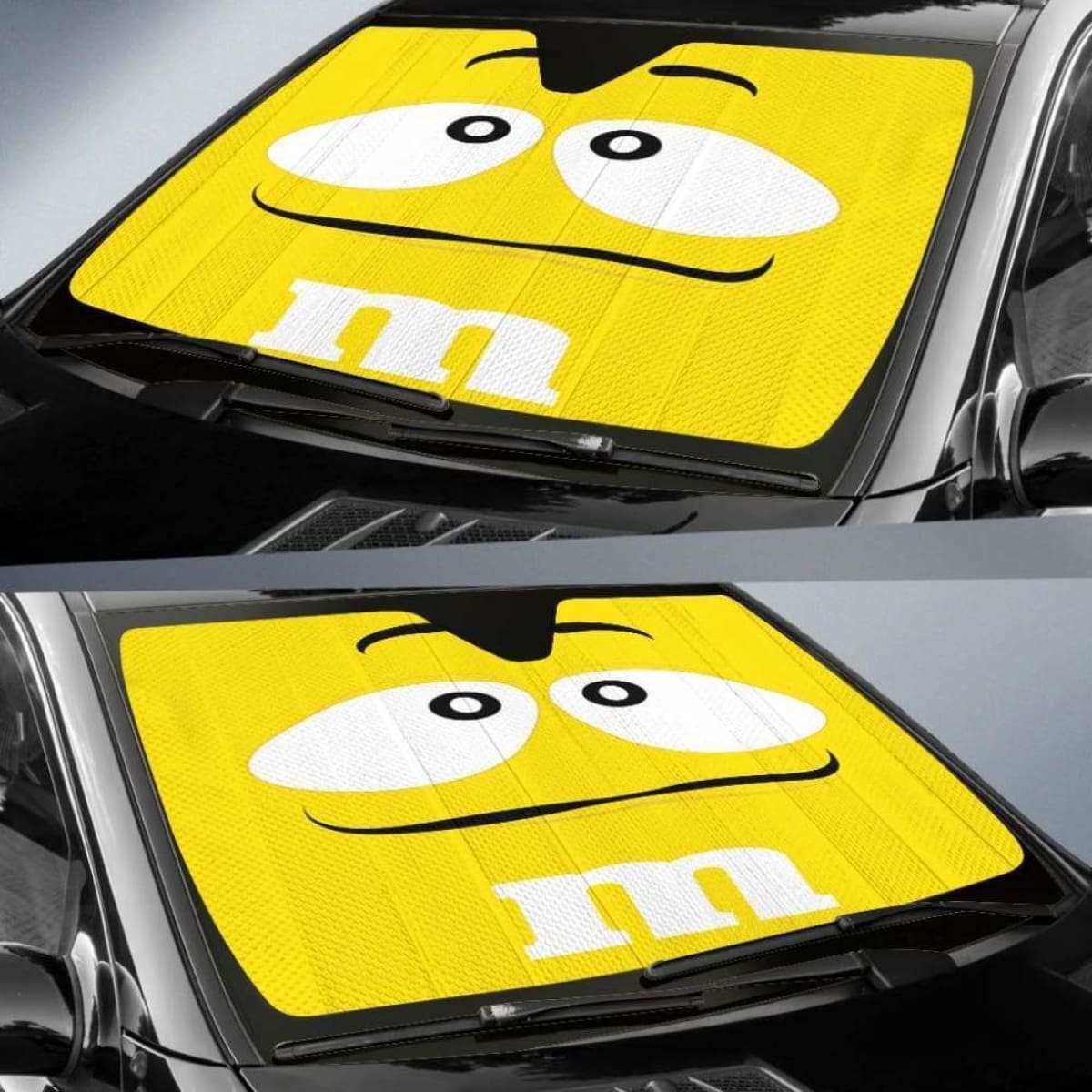 M&M Chocolate Yellow Auto Sun Shades 918b Universal Fit