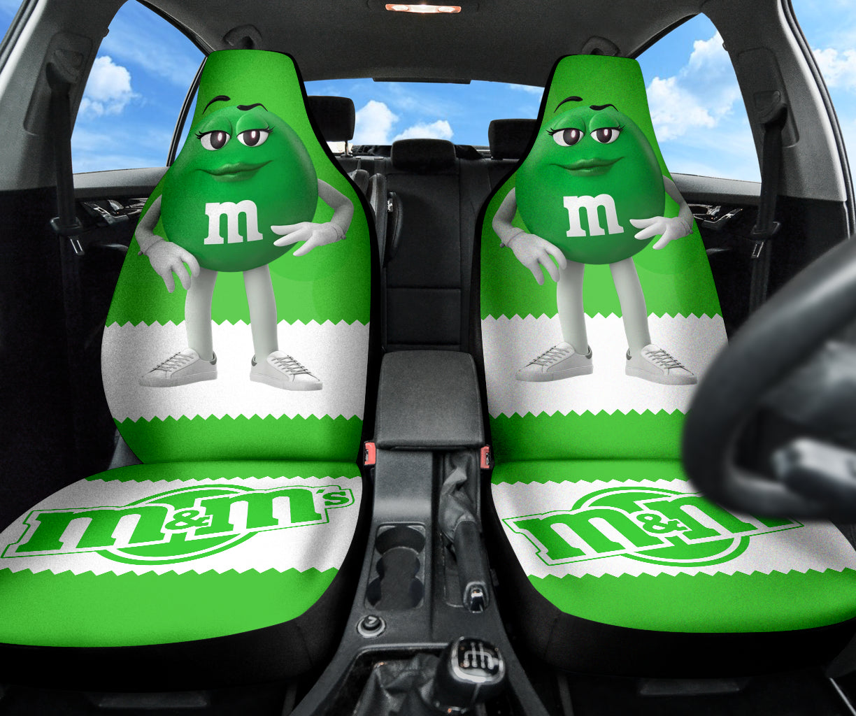 M&M Green Chocolate Fantasy Car Seat Covers Car Accessories Ci220517-09