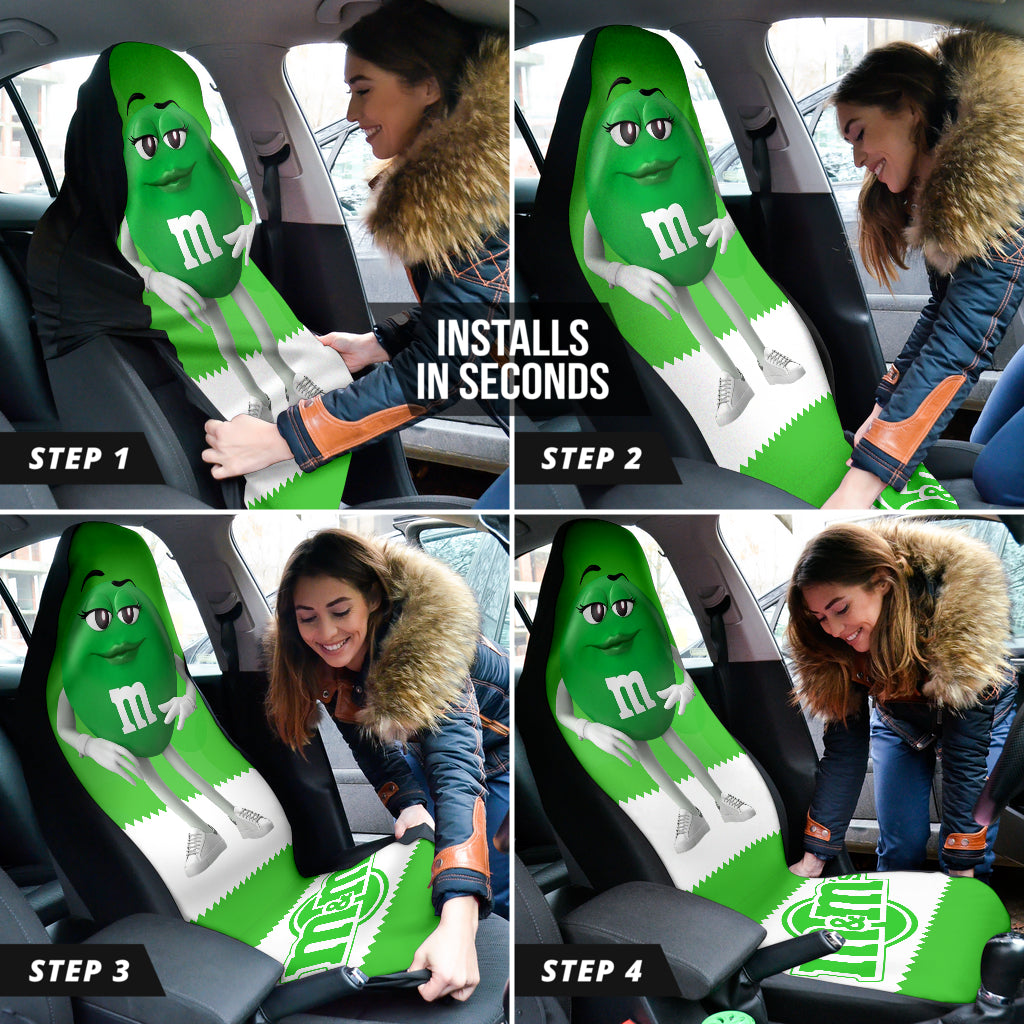 M&M Green Chocolate Fantasy Car Seat Covers Car Accessories Ci220517-09