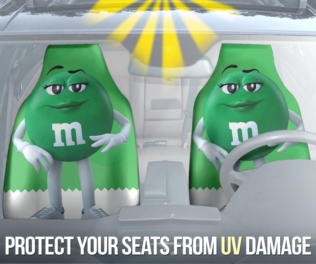 M&M Green Chocolate Fantasy Car Seat Covers Car Accessories Ci220517-09
