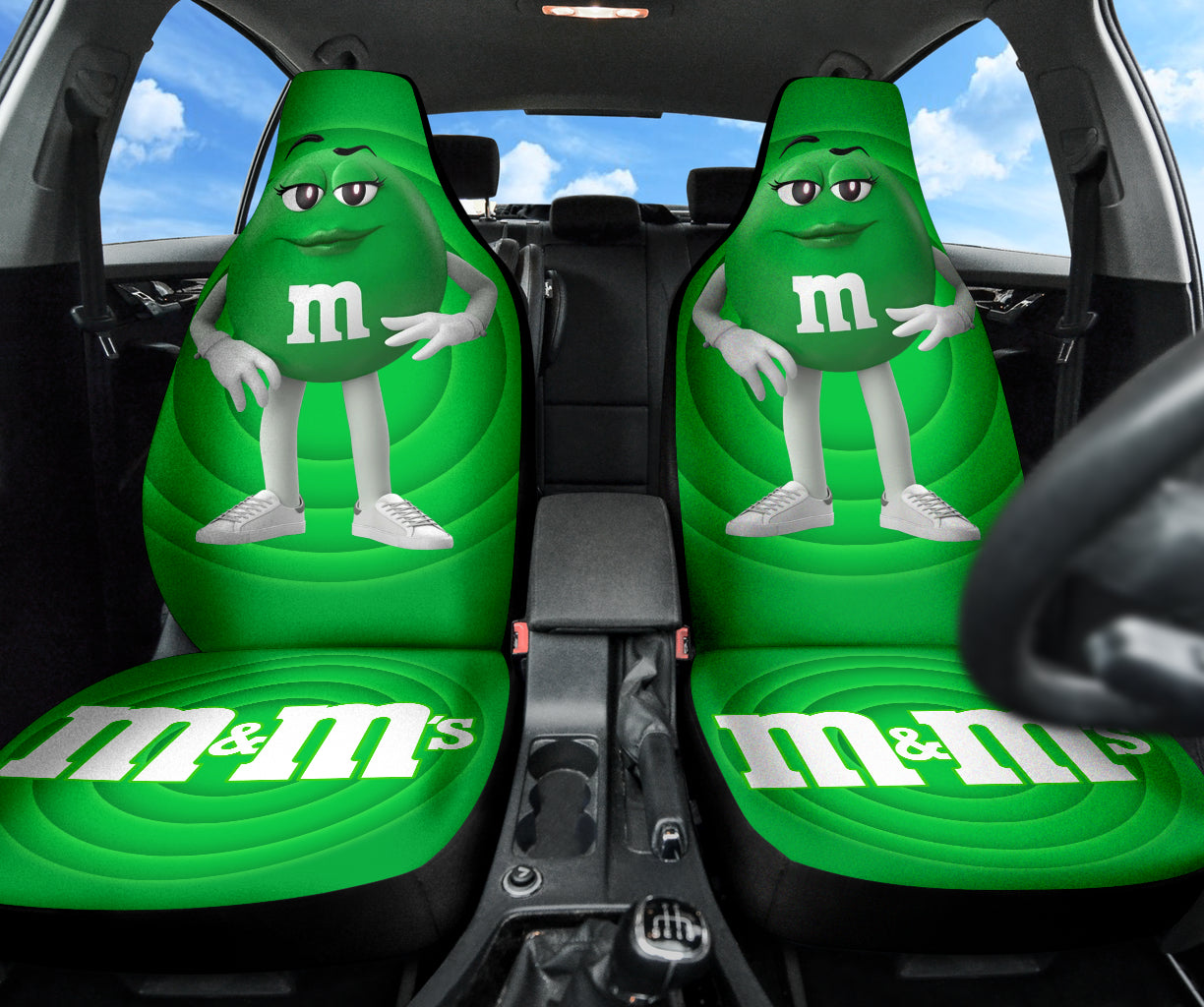 M&M Green Chocolate Fantasy Car Seat Covers Car Accessories Ci220517-03