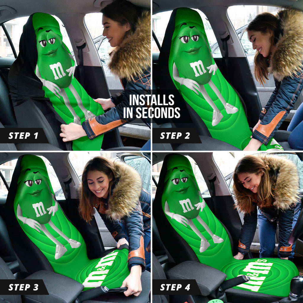 M&M Green Chocolate Fantasy Car Seat Covers Car Accessories Ci220517-03