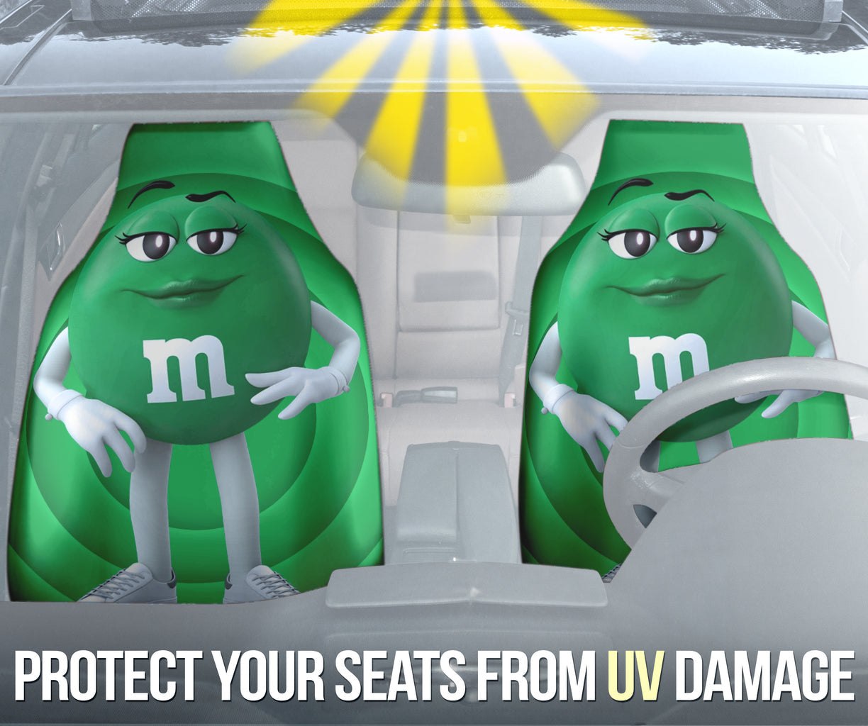 M&M Green Chocolate Fantasy Car Seat Covers Car Accessories Ci220517-03