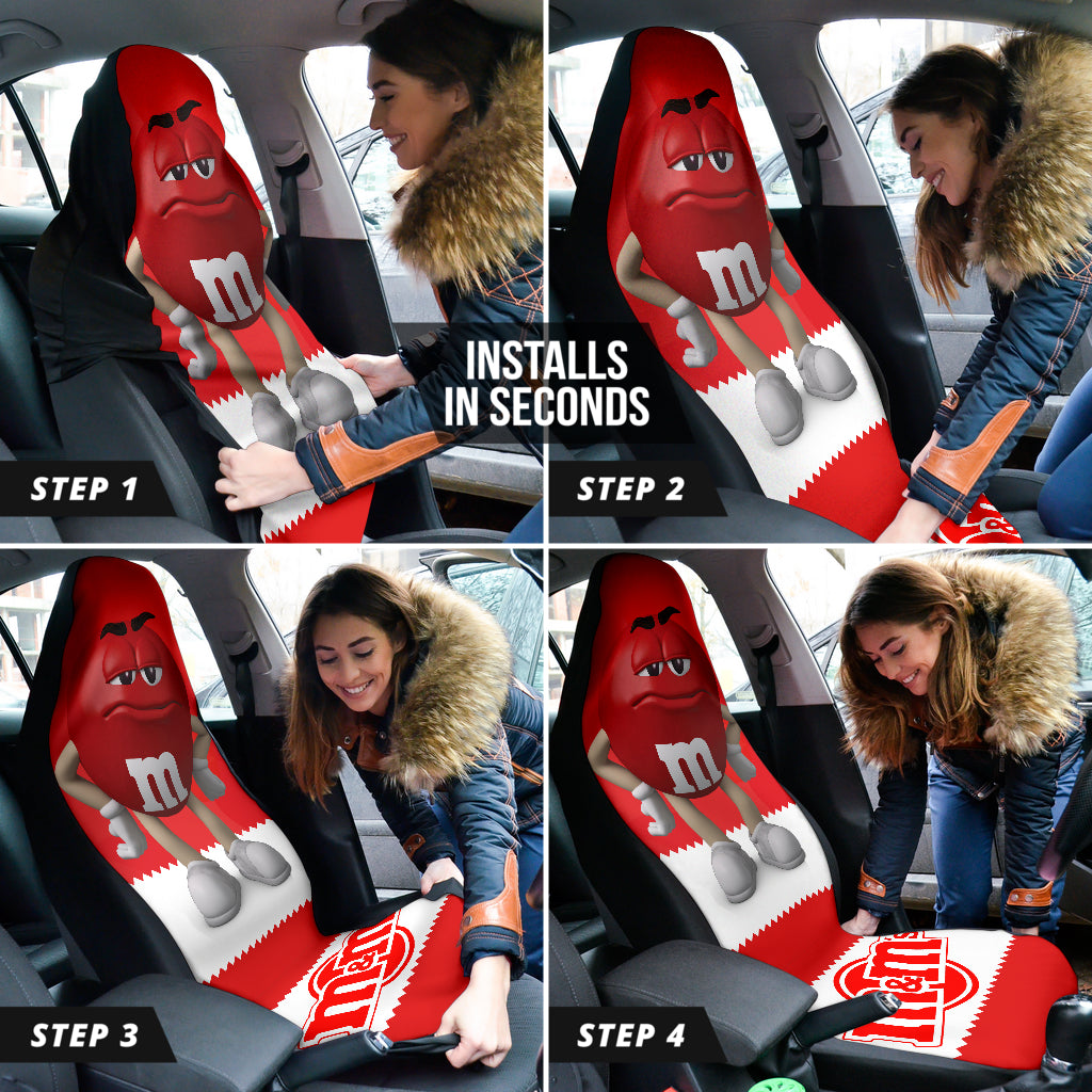 M&M Red Chocolate Fantasy Car Seat Covers Car Accessories Ci220517-08