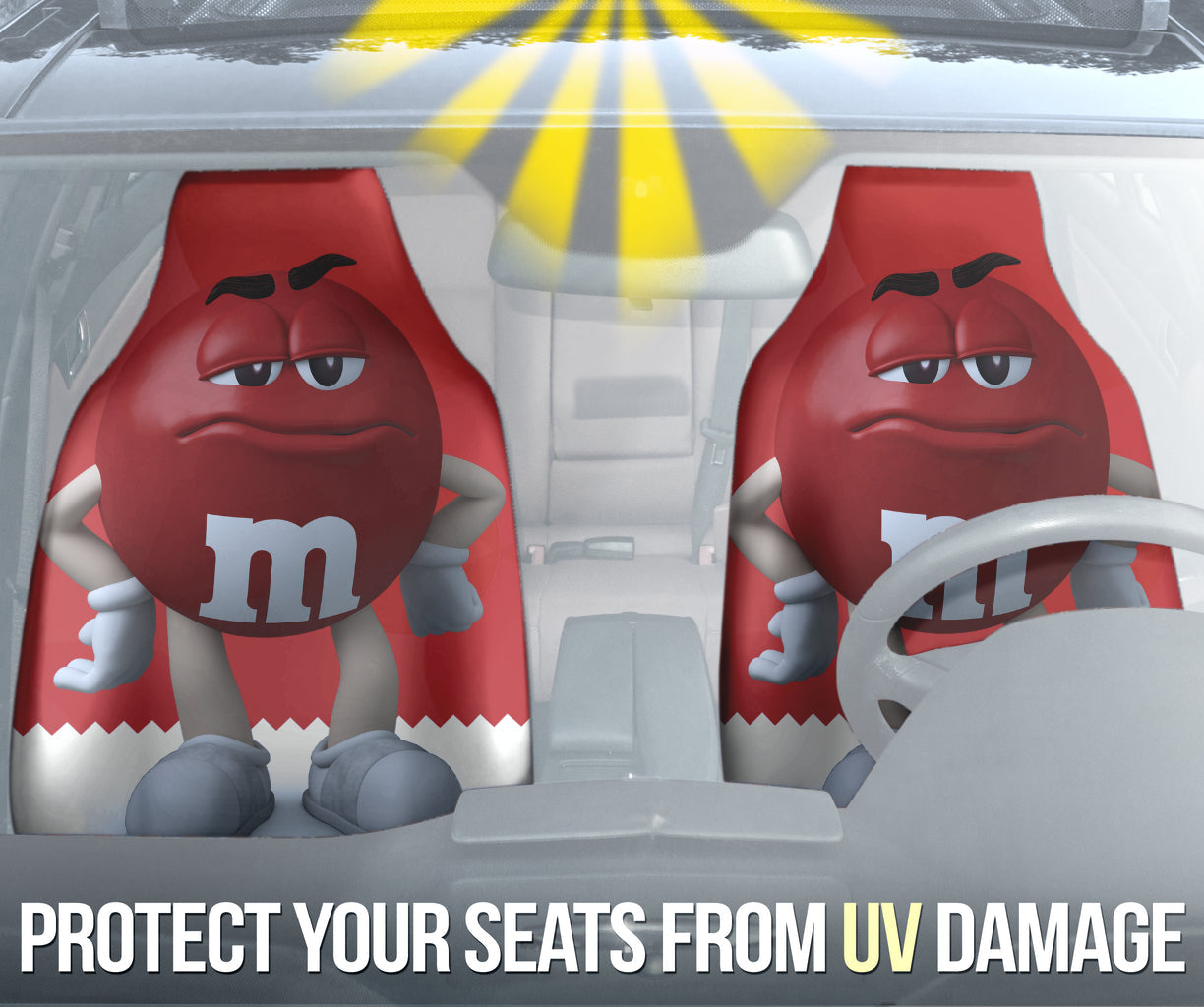 M&M Red Chocolate Fantasy Car Seat Covers Car Accessories Ci220517-08