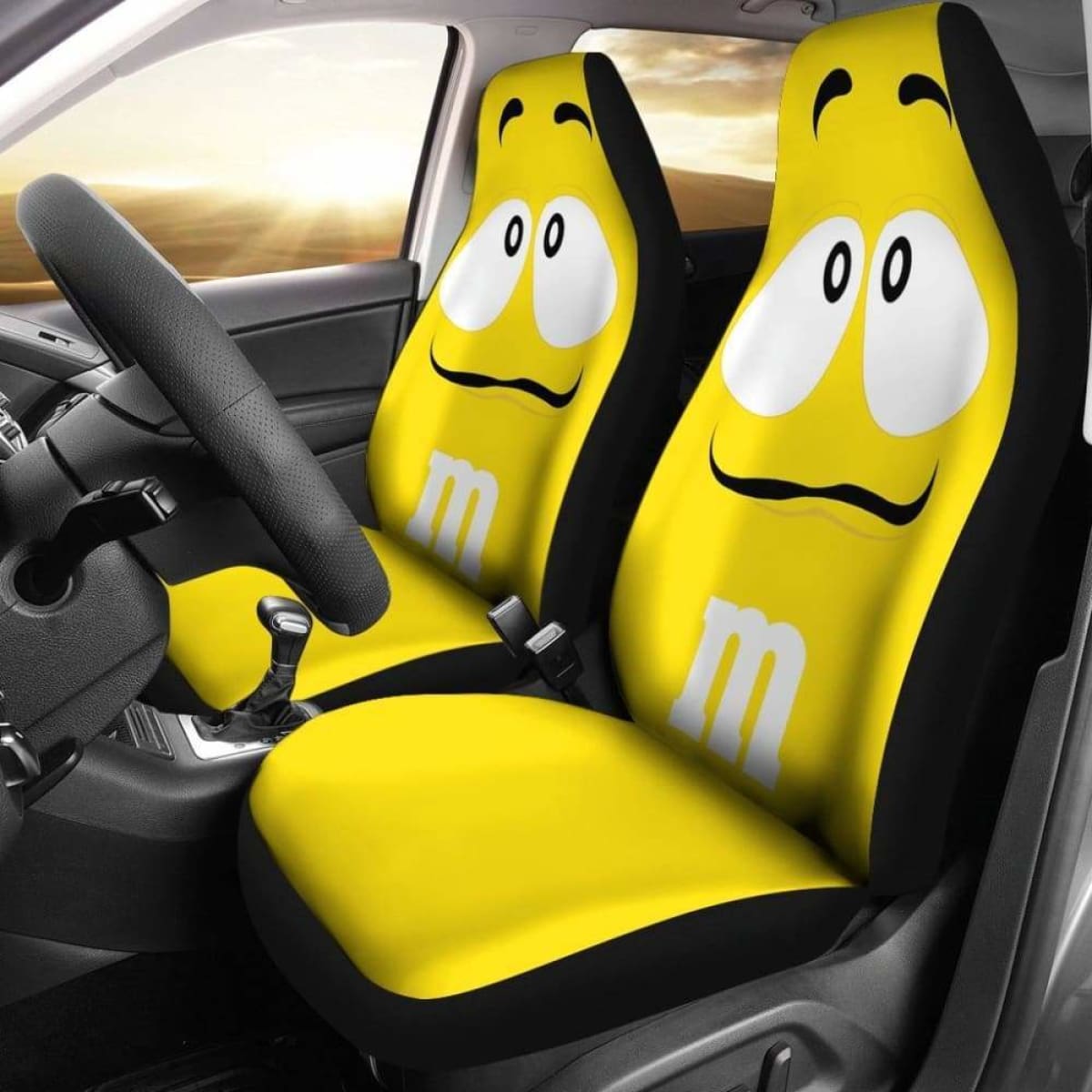 M&M Yellow Chocolate Seat Covers 101719 Universal Fit