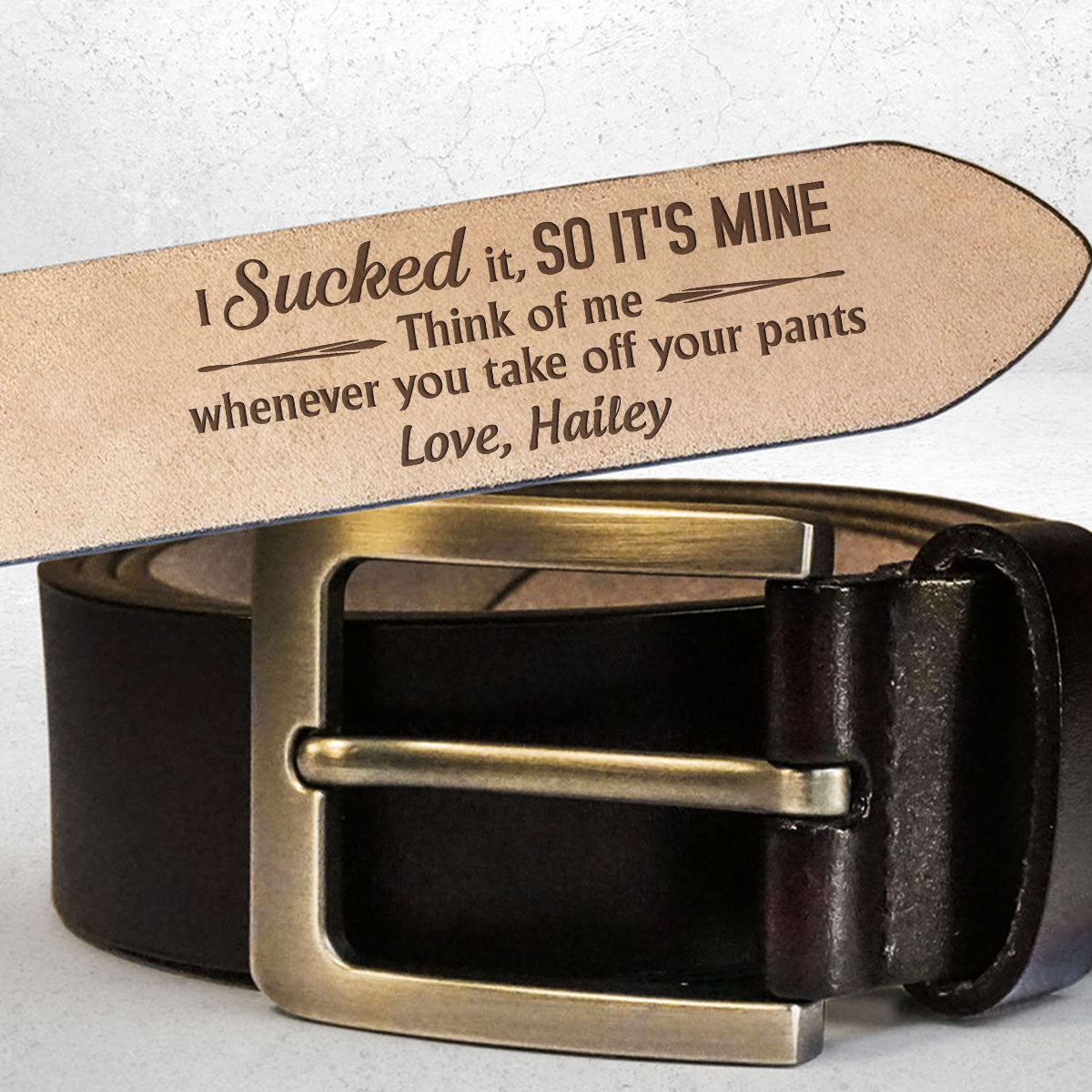 You Are Mine - Personalized Engraved Leather Belt