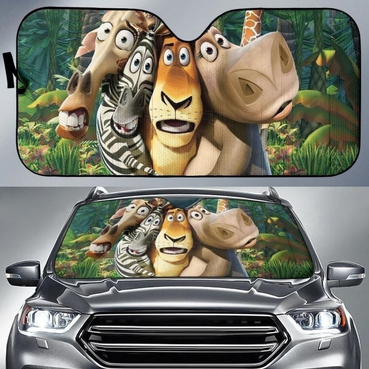 Madagascar Cartoon Auto Sun Shade Funny Gift Universal Fit 174503
