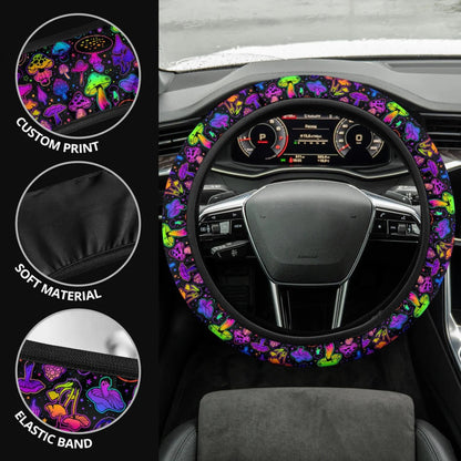 Magic Mushroom Glow Car Steering Wheel Cover