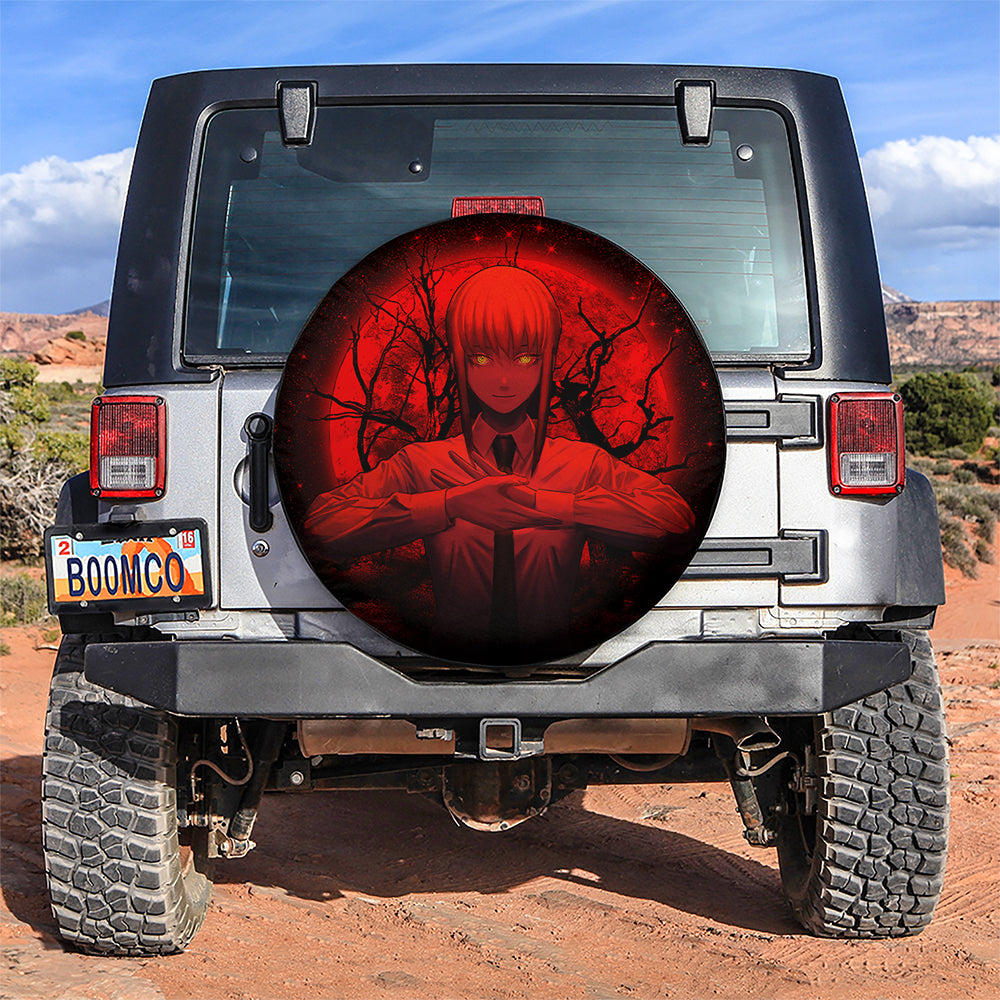 Makima Chainsaw Man Anime Moonlight Jeep Car Spare Tire Cover