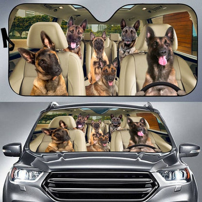 Malinois Car All Over Printed 3D Sun Shade