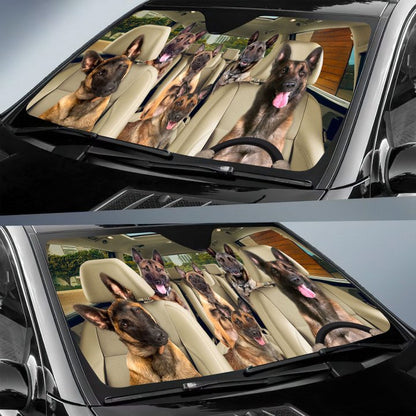 Malinois Car All Over Printed 3D Sun Shade