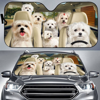 Maltese Car All Over Printed 3D Sun Shade