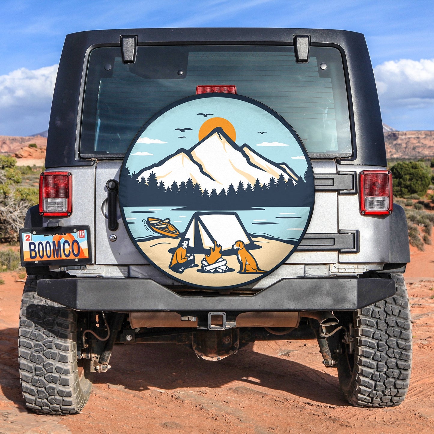 Man & Dog Summer Camp Spare Tire Cover
