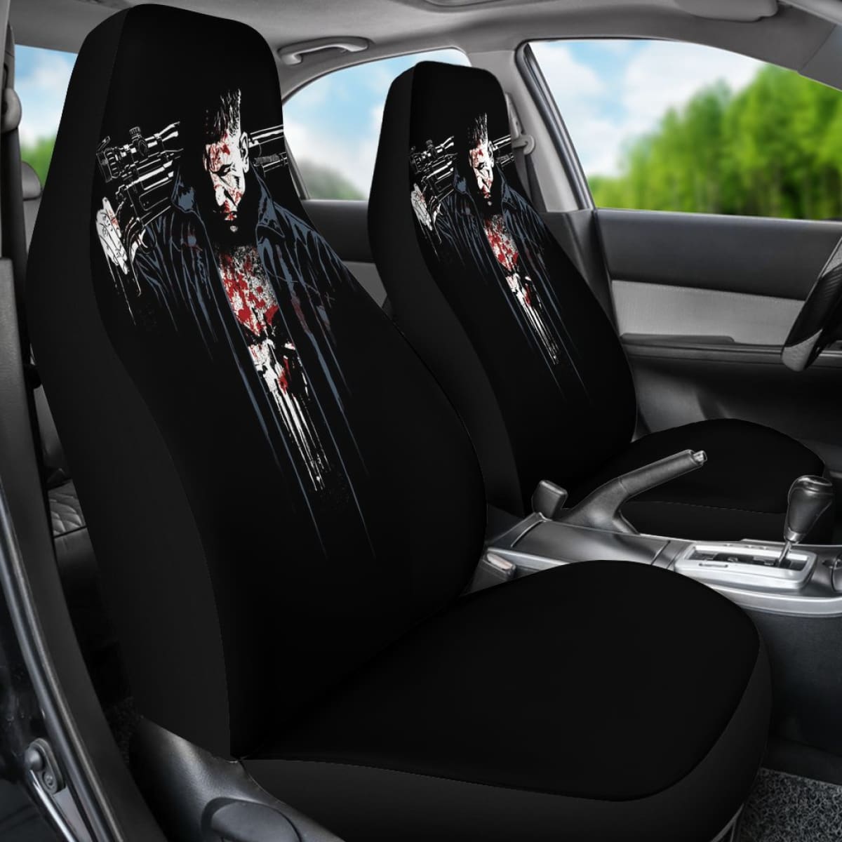 Man Holding Rifle Marvel Seat Covers Amazing Best Gift Ideas Universal Fit 090505