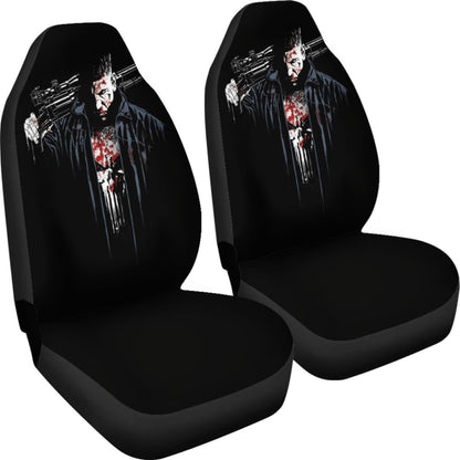 Man Holding Rifle Marvel Seat Covers Amazing Best Gift Ideas Universal Fit 090505
