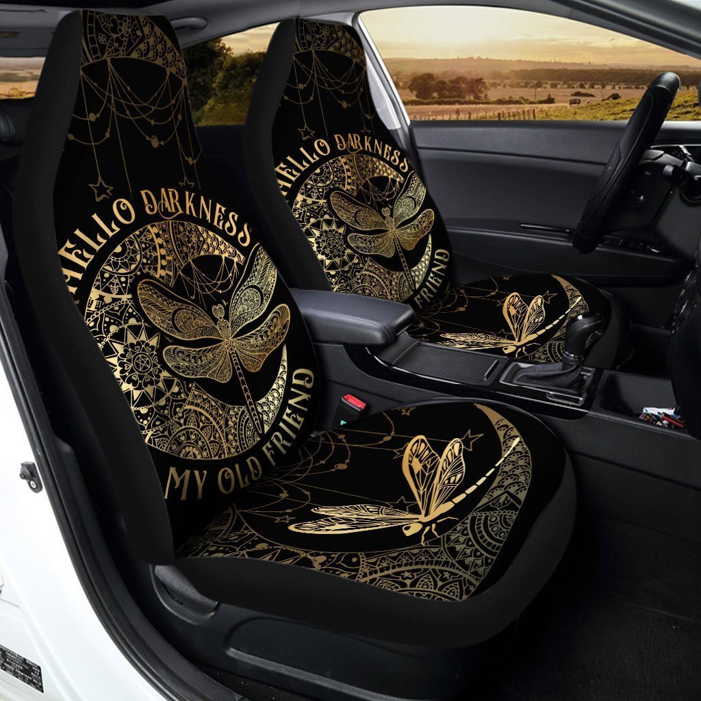 Mandala Dragonfly Car Seat Covers Custom Hello Darkness Car Accessories