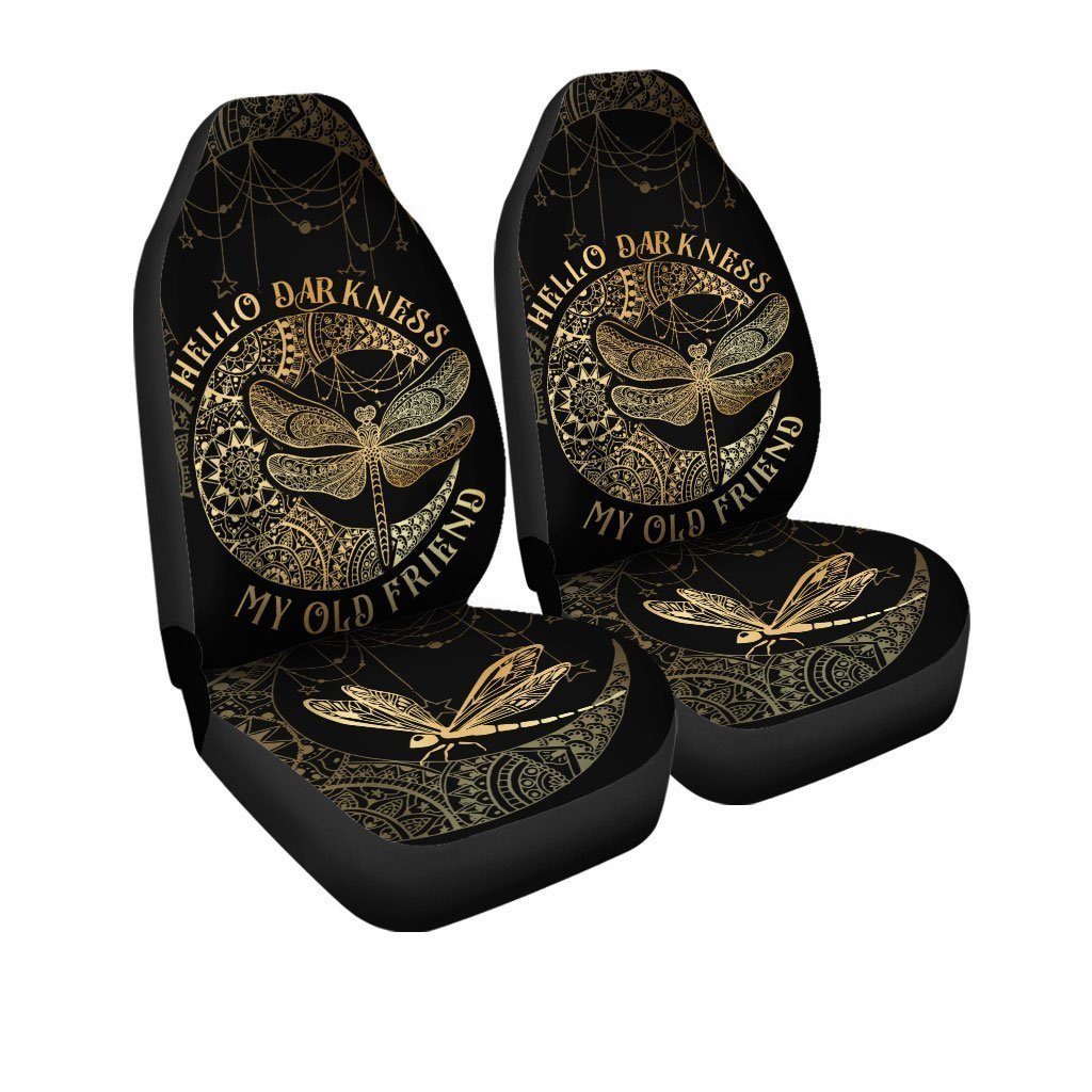 Mandala Dragonfly Car Seat Covers Custom Hello Darkness Car Accessories