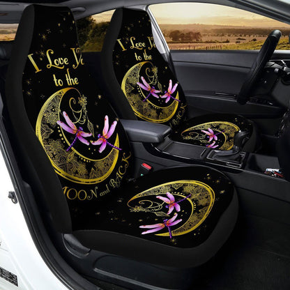 Mandala Dragonfly Car Seat Covers I Love You To The Moon And Back Car Accessories