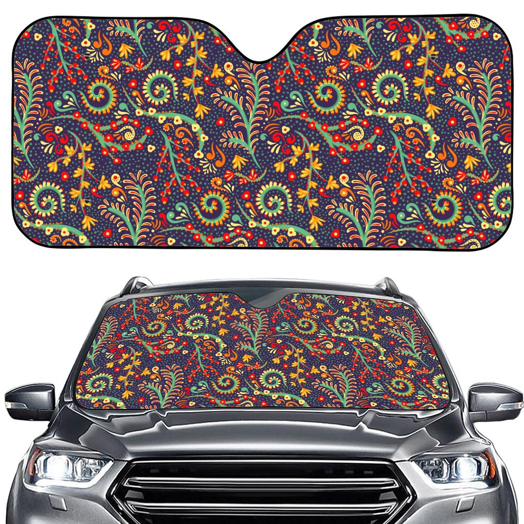 Mandala Floral Bohemian Pattern Print Car Windshield Sun Shade