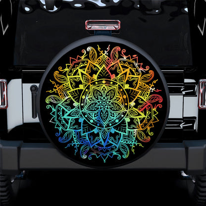 Mandala Flower Jeep Car Spare Tire Cover