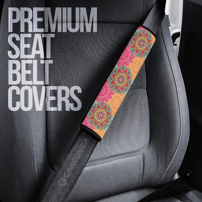 Mandala Flower Seat Belt Covers Custom Mandala Car Accessories