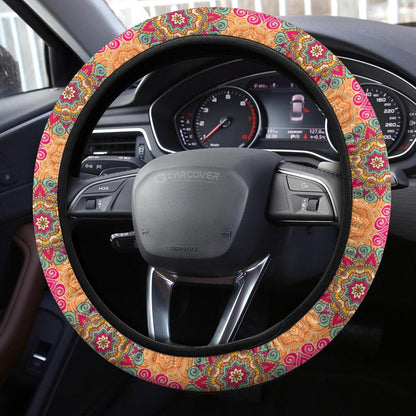 Mandala Flower Steering Wheel Covers Custom Mandala Car Accessories