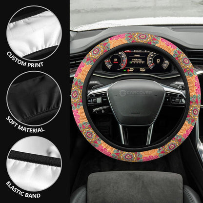 Mandala Flower Steering Wheel Covers Custom Mandala Car Accessories