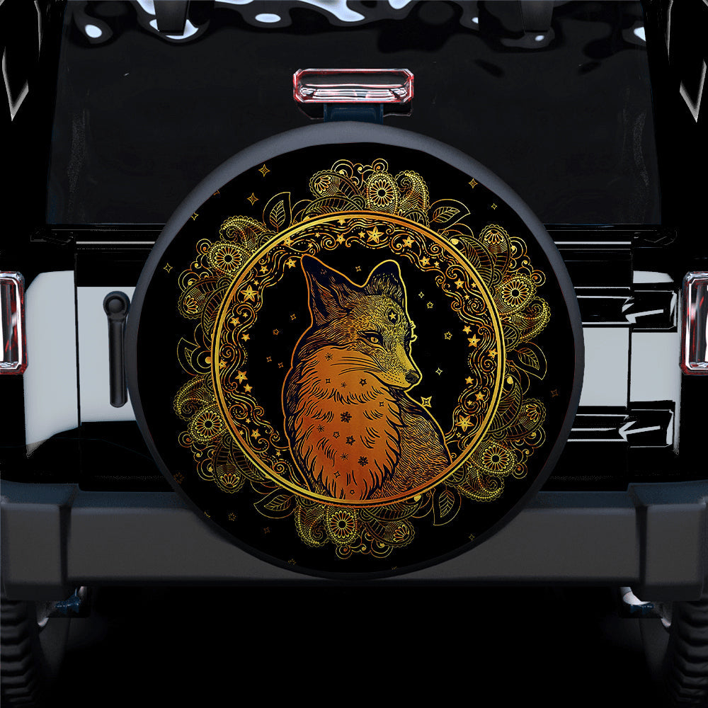 Mandala Fox Car Spare Tire Cover