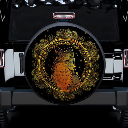 Mandala Fox Car Spare Tire Cover