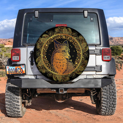 Mandala Fox Car Spare Tire Cover